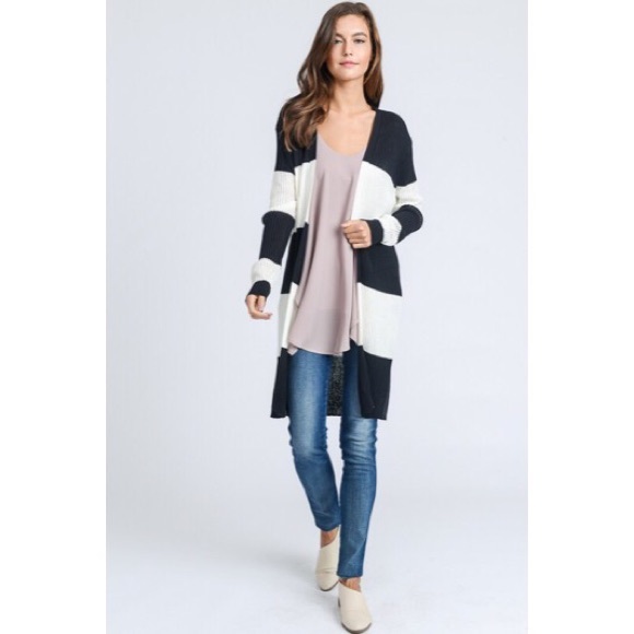 >>LAST<< Mya Striped Long Sleeve Duster - Picture 3 of 4